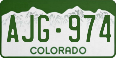 CO license plate AJG974