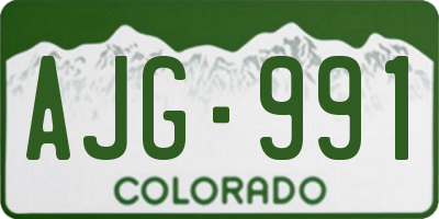 CO license plate AJG991