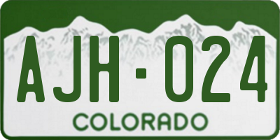 CO license plate AJH024