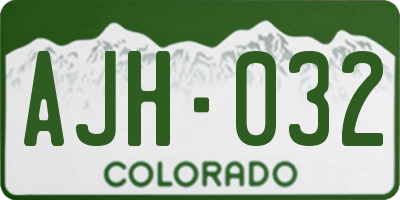 CO license plate AJH032