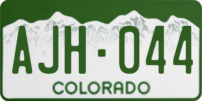 CO license plate AJH044