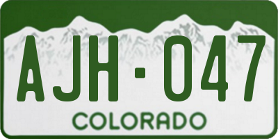 CO license plate AJH047