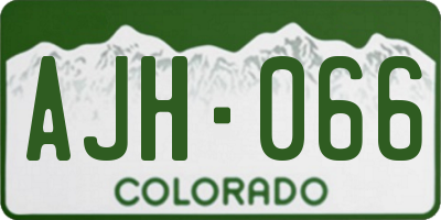 CO license plate AJH066