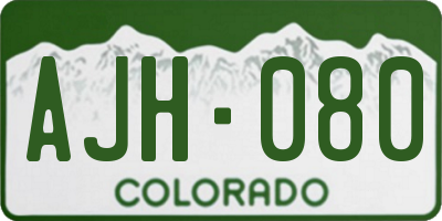 CO license plate AJH080