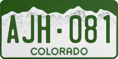 CO license plate AJH081