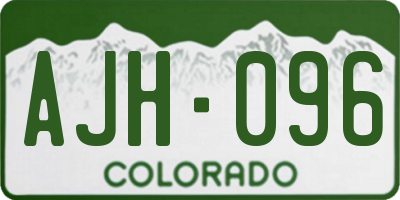 CO license plate AJH096