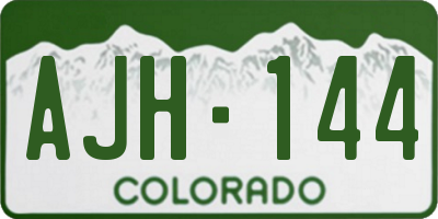 CO license plate AJH144