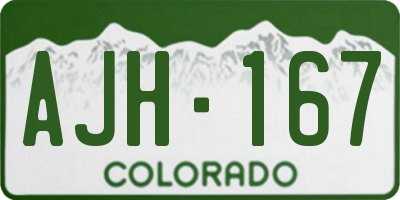 CO license plate AJH167