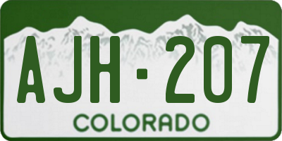 CO license plate AJH207
