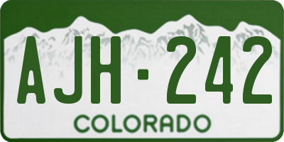 CO license plate AJH242
