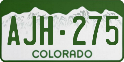 CO license plate AJH275