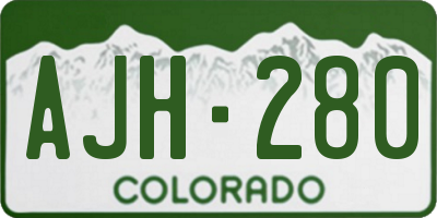 CO license plate AJH280