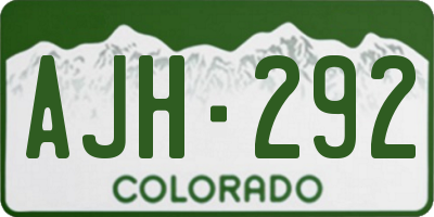 CO license plate AJH292