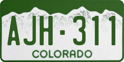 CO license plate AJH311