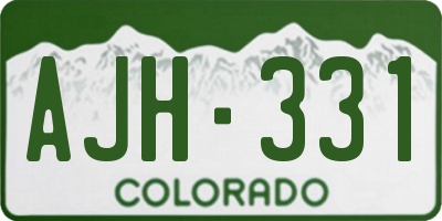 CO license plate AJH331