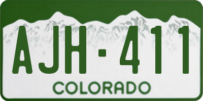 CO license plate AJH411