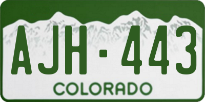 CO license plate AJH443