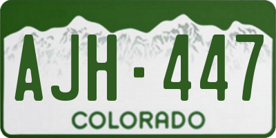 CO license plate AJH447