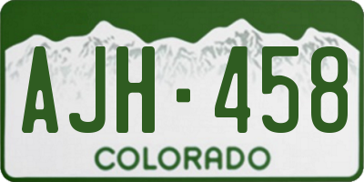 CO license plate AJH458