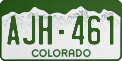 CO license plate AJH461