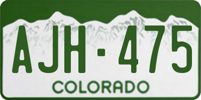 CO license plate AJH475