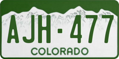CO license plate AJH477