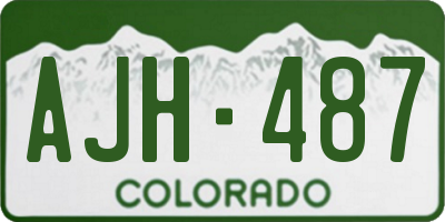 CO license plate AJH487