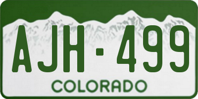 CO license plate AJH499