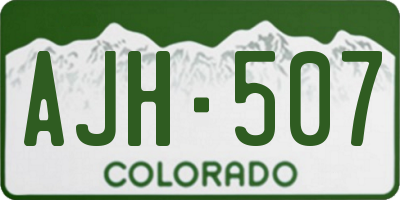 CO license plate AJH507