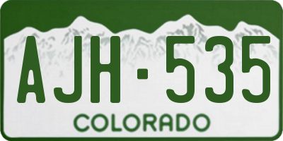 CO license plate AJH535