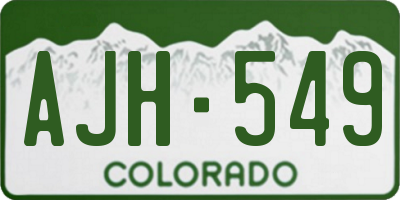 CO license plate AJH549