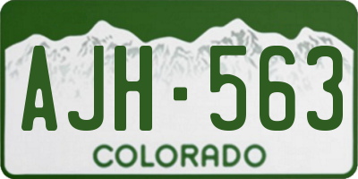CO license plate AJH563