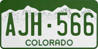 CO license plate AJH566
