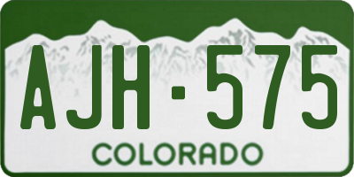 CO license plate AJH575