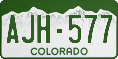 CO license plate AJH577