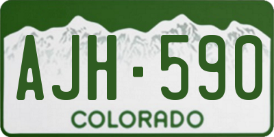 CO license plate AJH590