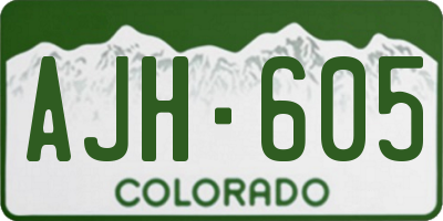 CO license plate AJH605