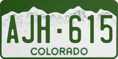 CO license plate AJH615