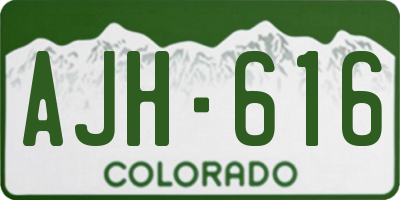 CO license plate AJH616