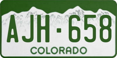 CO license plate AJH658