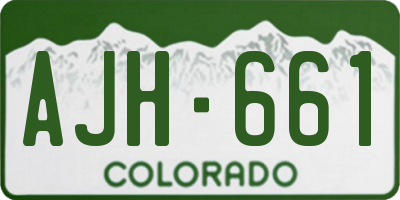 CO license plate AJH661