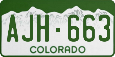 CO license plate AJH663