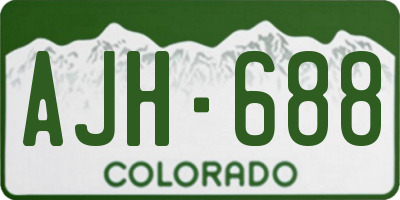 CO license plate AJH688
