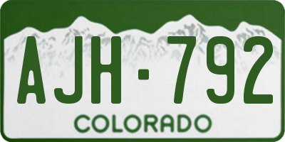 CO license plate AJH792