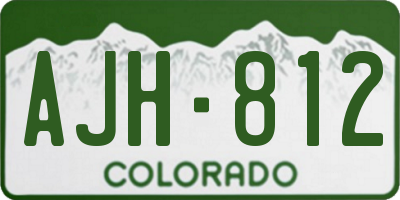 CO license plate AJH812