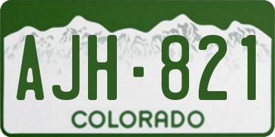 CO license plate AJH821