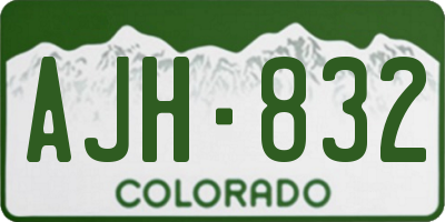 CO license plate AJH832