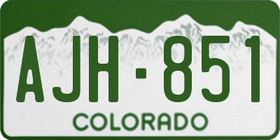 CO license plate AJH851