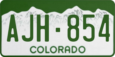 CO license plate AJH854
