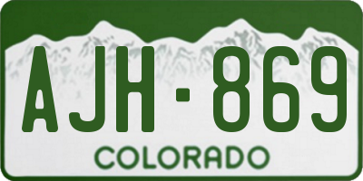 CO license plate AJH869